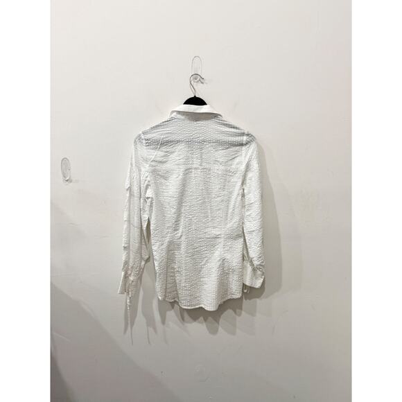 Salsa Cotton Blend Long Sleeve Button-Up Shirt w/ Ties White Women's Size XS / S - Picture 2 of 5